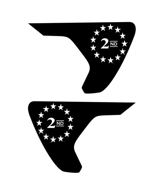 Set of Military Star Decal 2nd Amendment Flag Patriotic Decal Stickers For Jeep Wrangler JL & Jeep Gladiator Truck Fender Vents