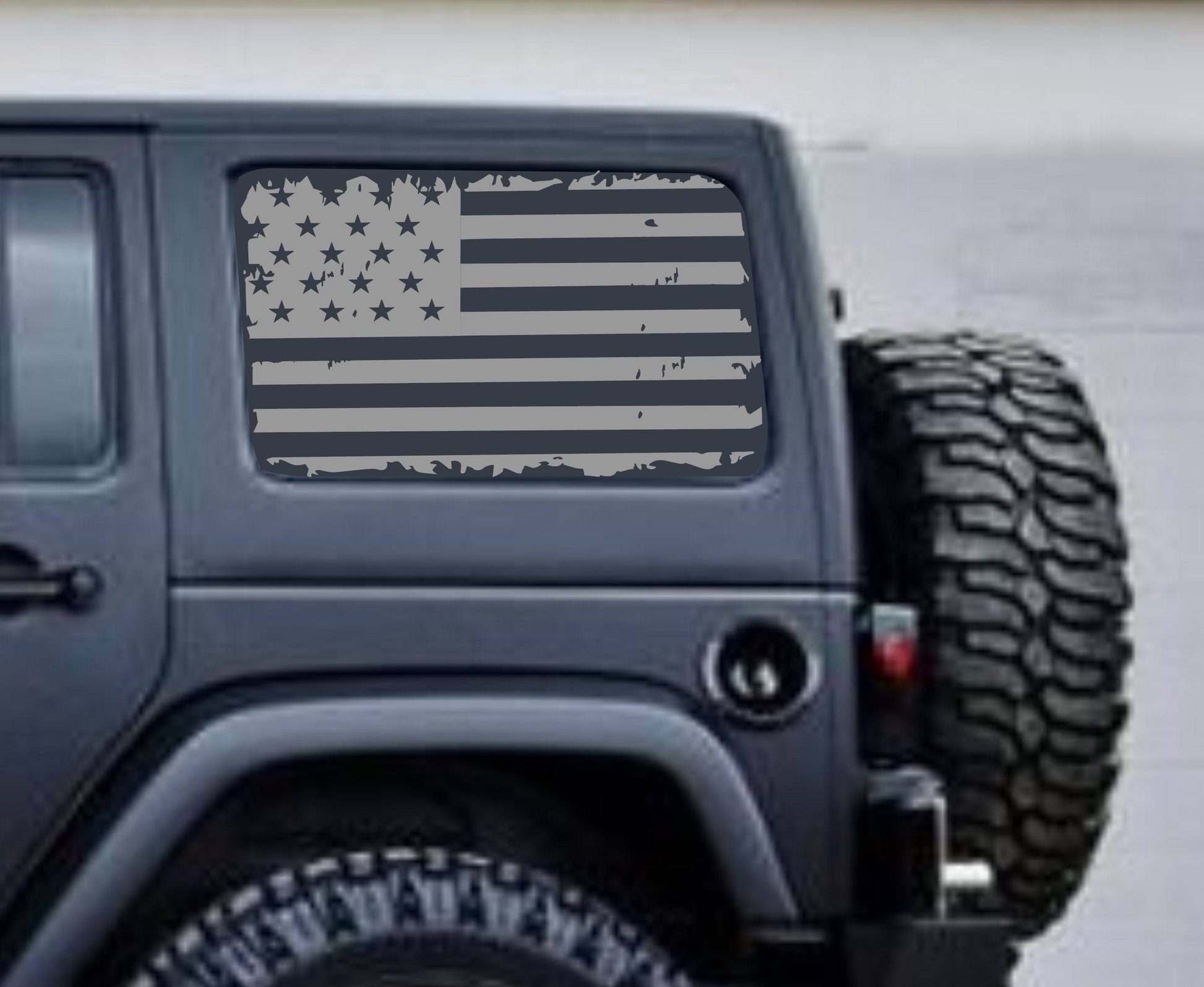 SET OF AMERICAN FLAG INSPIRED VINYL DECAL for JEEP WRANGLER 4-DOOR JK 2007-2017