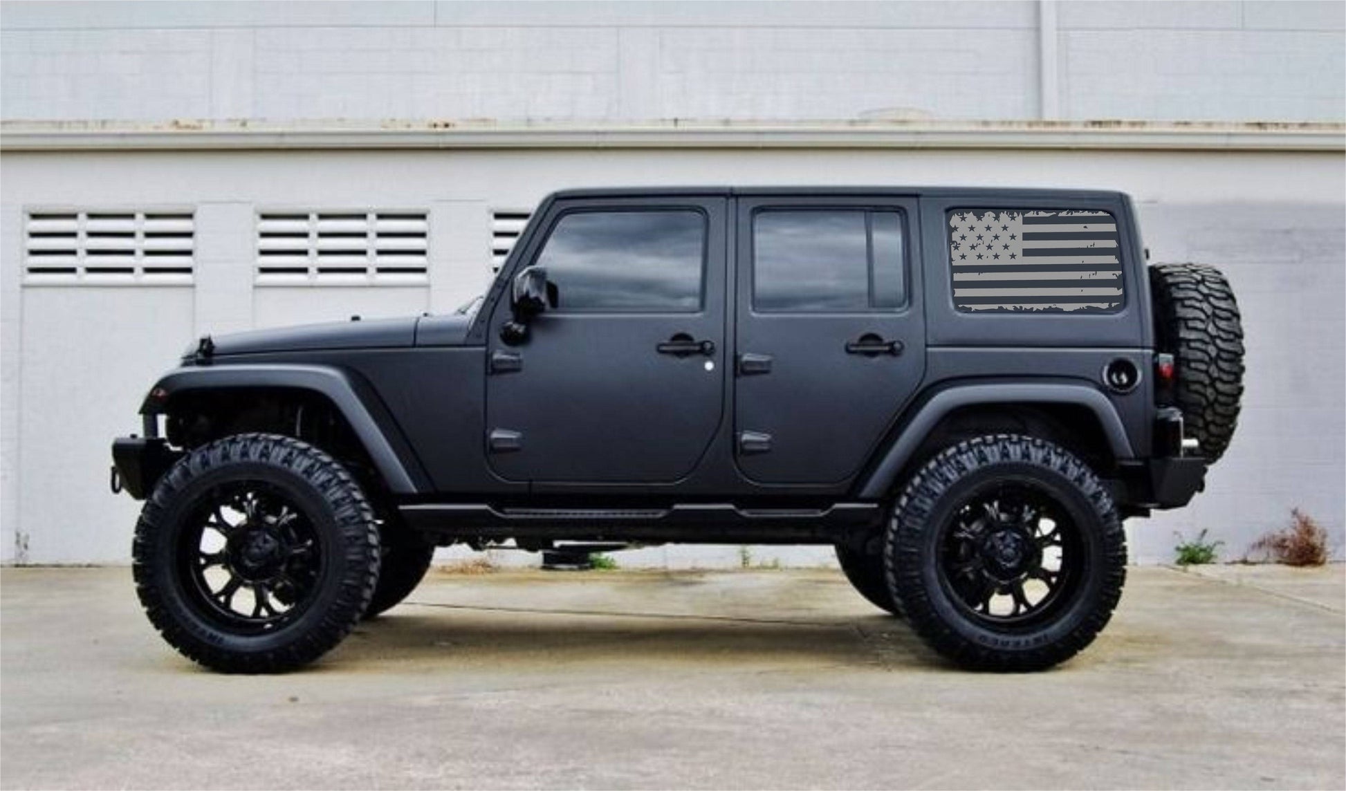 SET OF AMERICAN FLAG INSPIRED VINYL DECAL for JEEP WRANGLER 4-DOOR JK 2007-2017