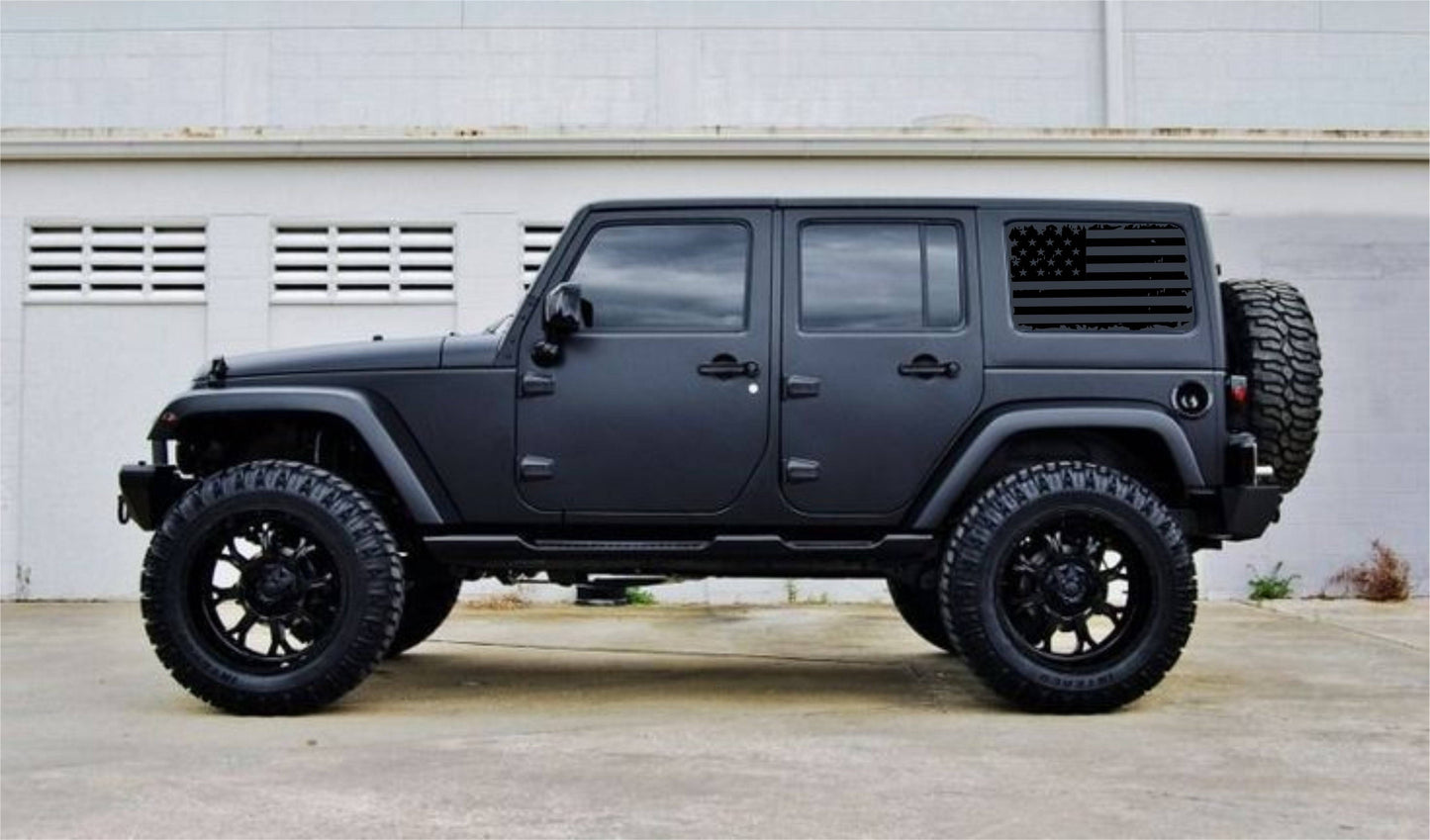 SET OF AMERICAN FLAG INSPIRED VINYL DECAL for JEEP WRANGLER 4-DOOR JK 2007-2017