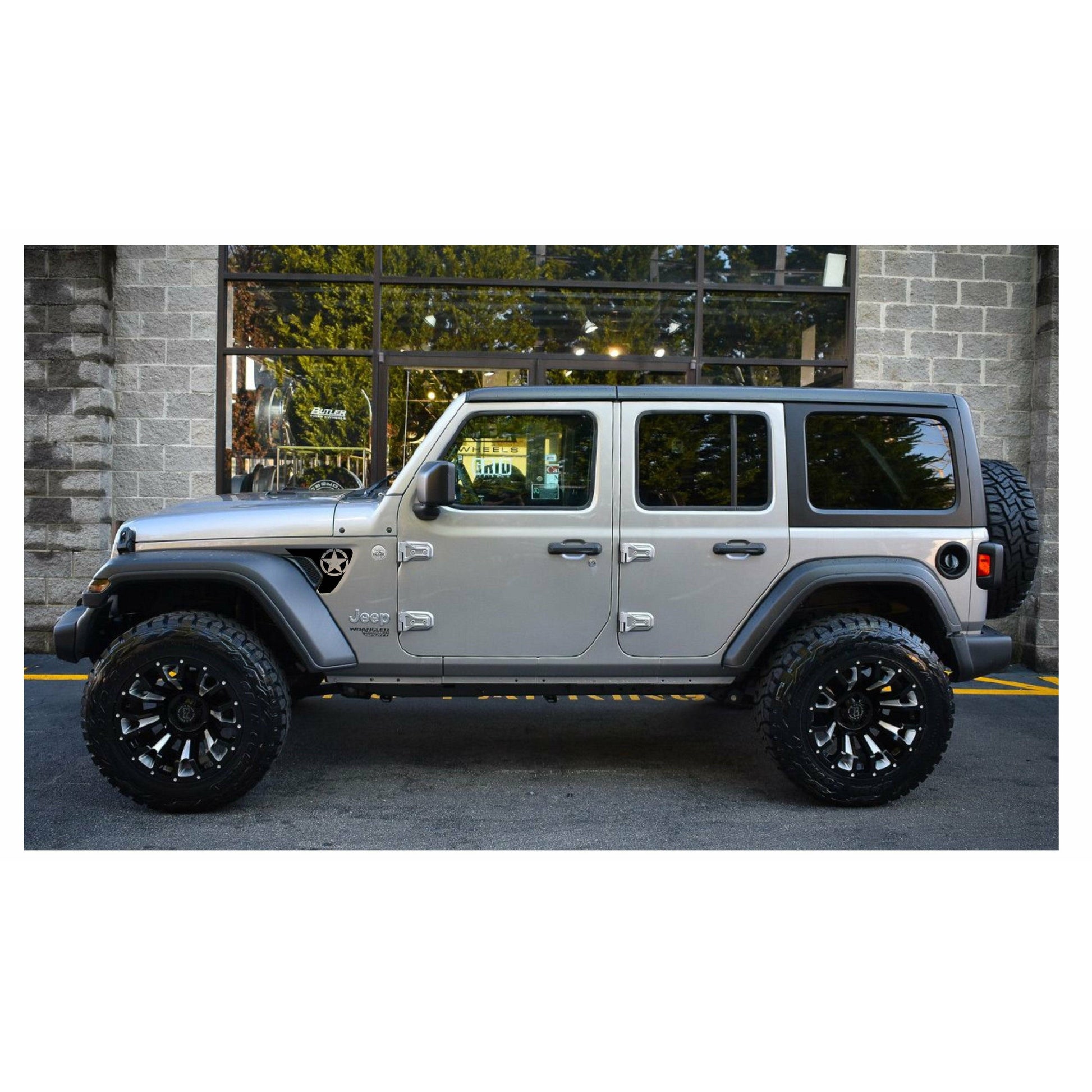 Set of Military Star Decal | Fender Vents Decal for Jeep Wrangler JL & Jeep Gladiator Trucks