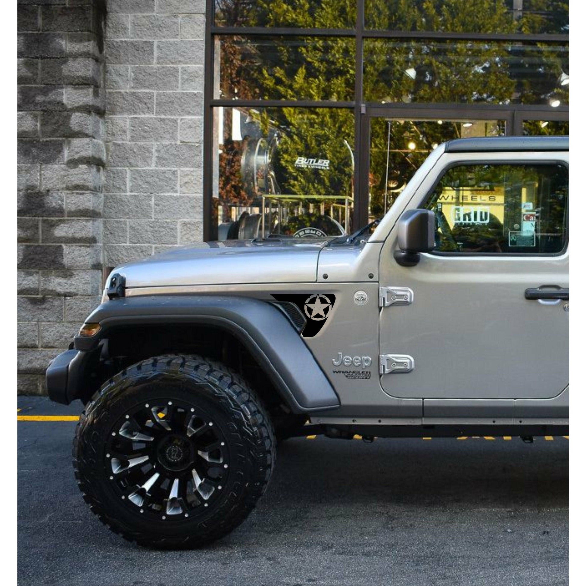 Set of Military Star Decal | Fender Vents Decal for Jeep Wrangler JL & Jeep Gladiator Trucks