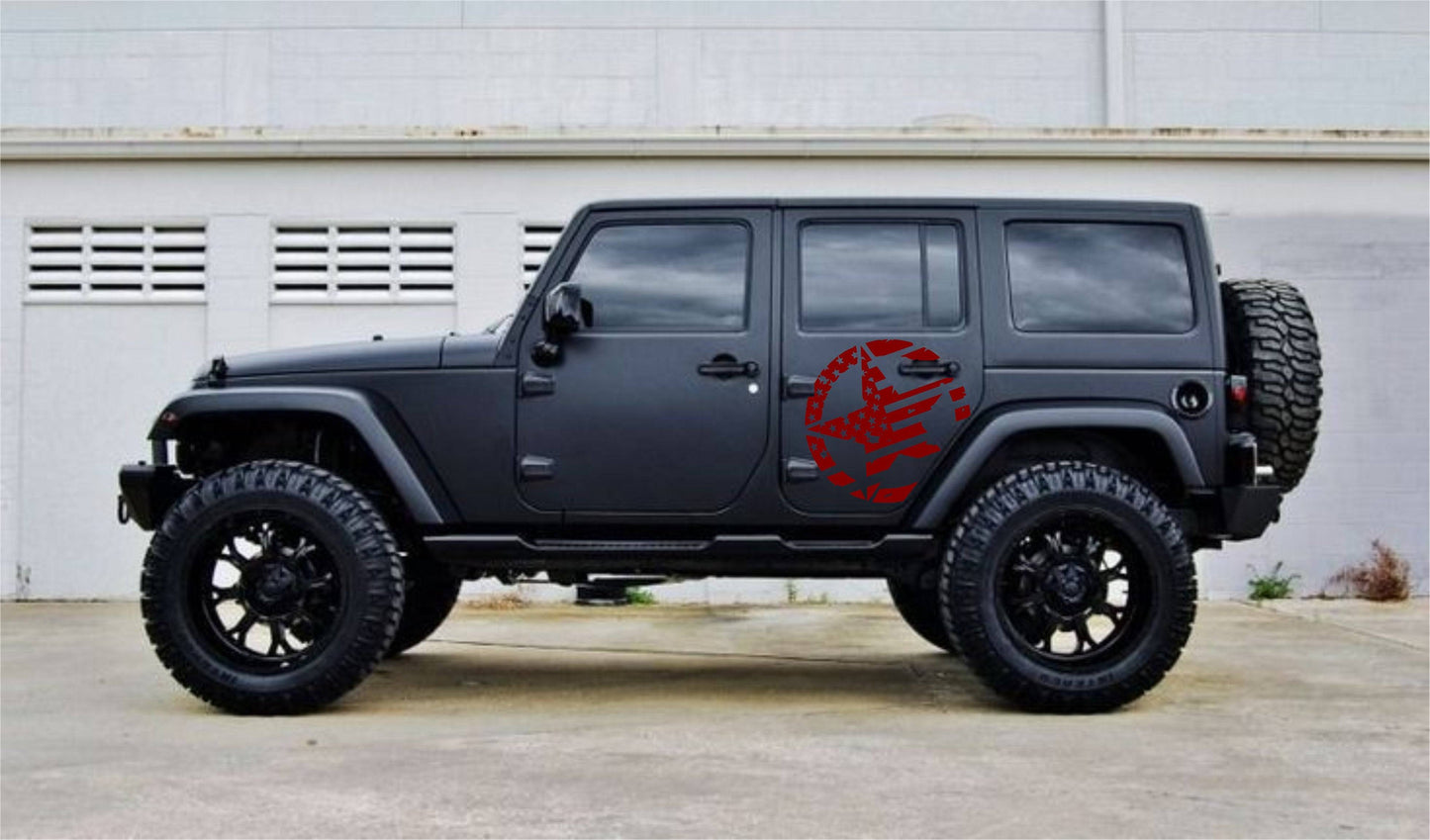 Set of Military Decal Star American Flag Decals Stickers Side Door Decals For Jeep Wrangler JL or JK 4-Door