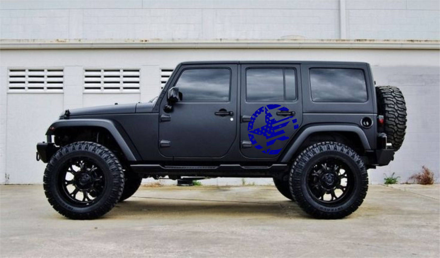 Set of Military Decal Star American Flag Decals Stickers Side Door Decals For Jeep Wrangler JL or JK 4-Door