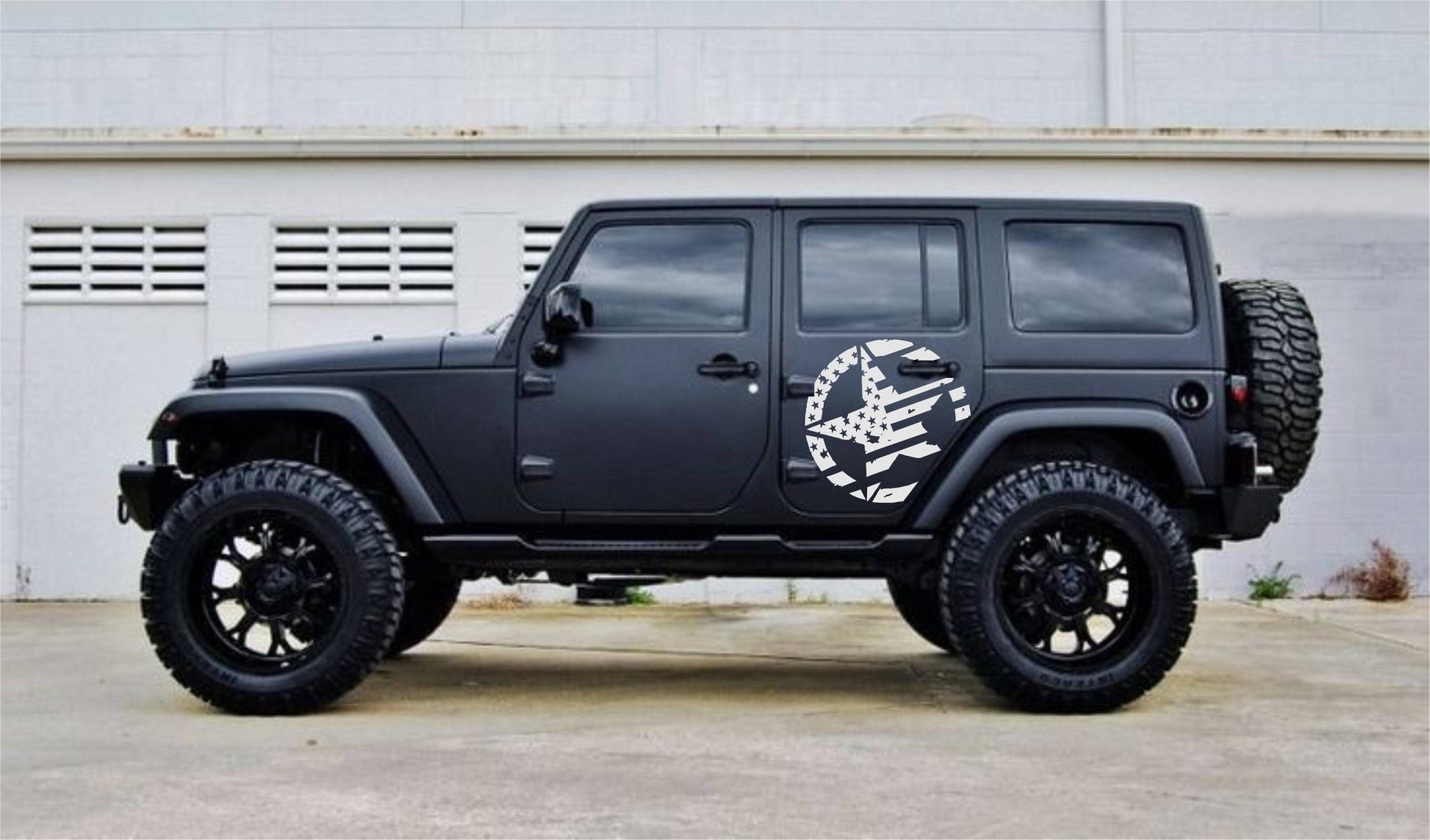 Set of Military Decal Star American Flag Decals Stickers Side Door Decals For Jeep Wrangler JL or JK 4-Door