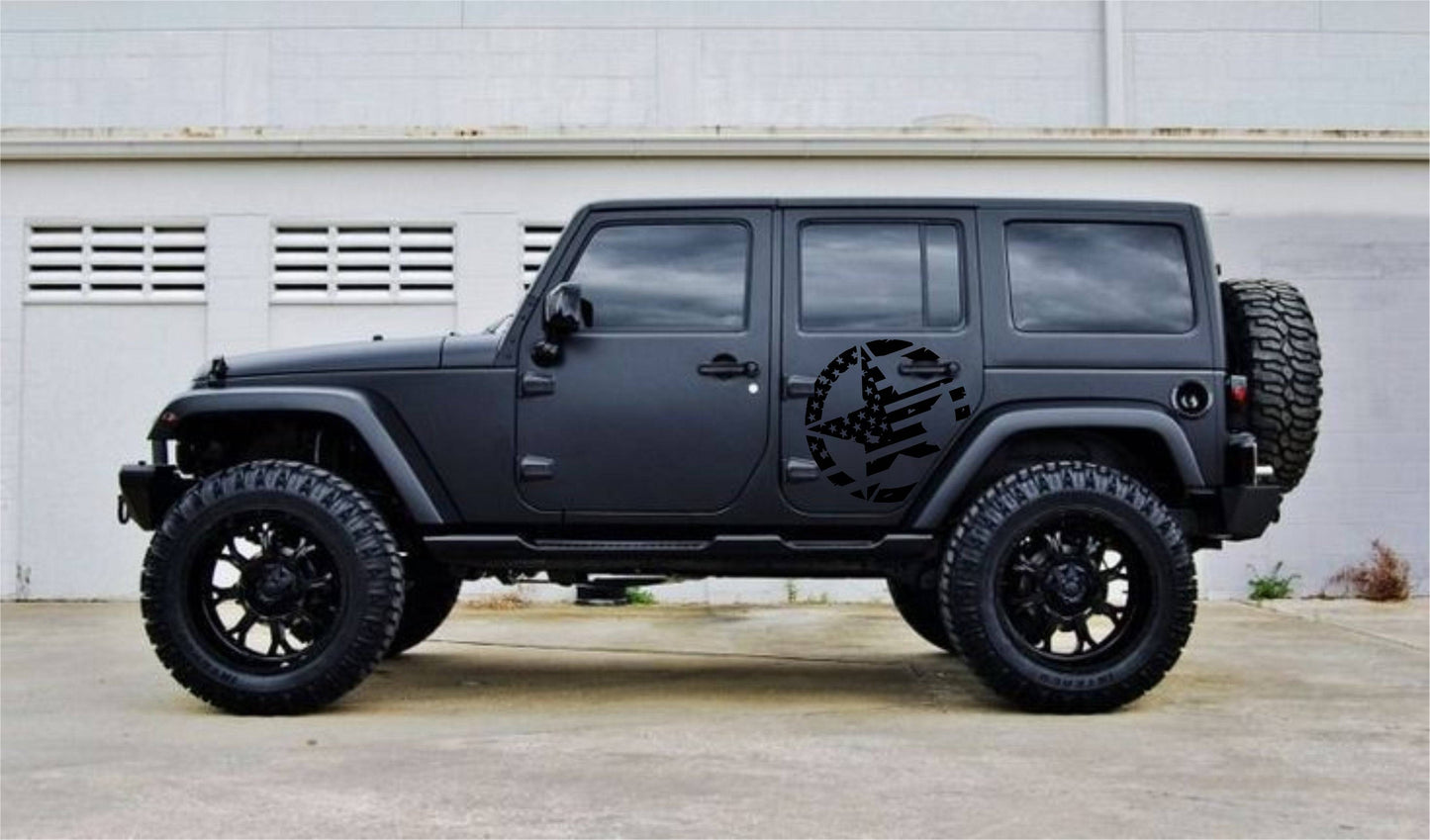 Set of Military Decal Star American Flag Decals Stickers Side Door Decals For Jeep Wrangler JL or JK 4-Door