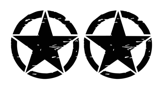Set of Military Star Vinyl Decal