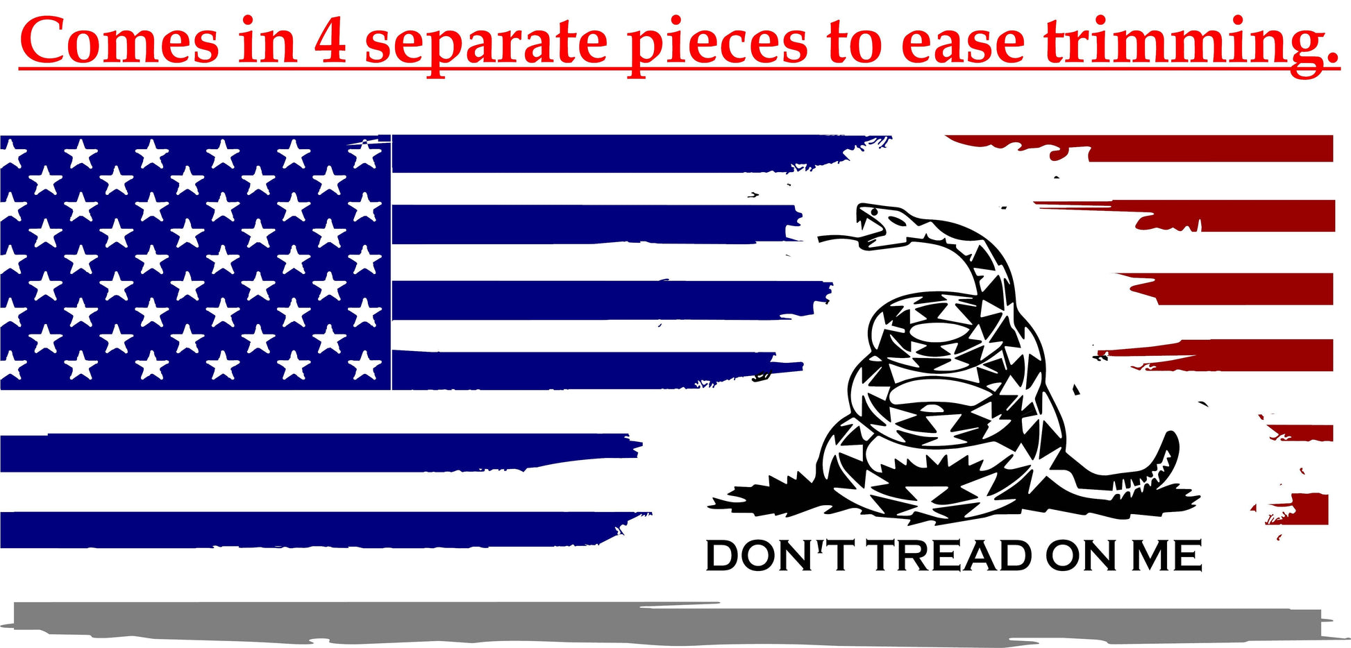 Distressed American Flag Decal Stickers "Don't Tread On Me" Patriotic Vinyl Decal for Any Trucks, SUV's, Vans, Tailgates, Bumpers...