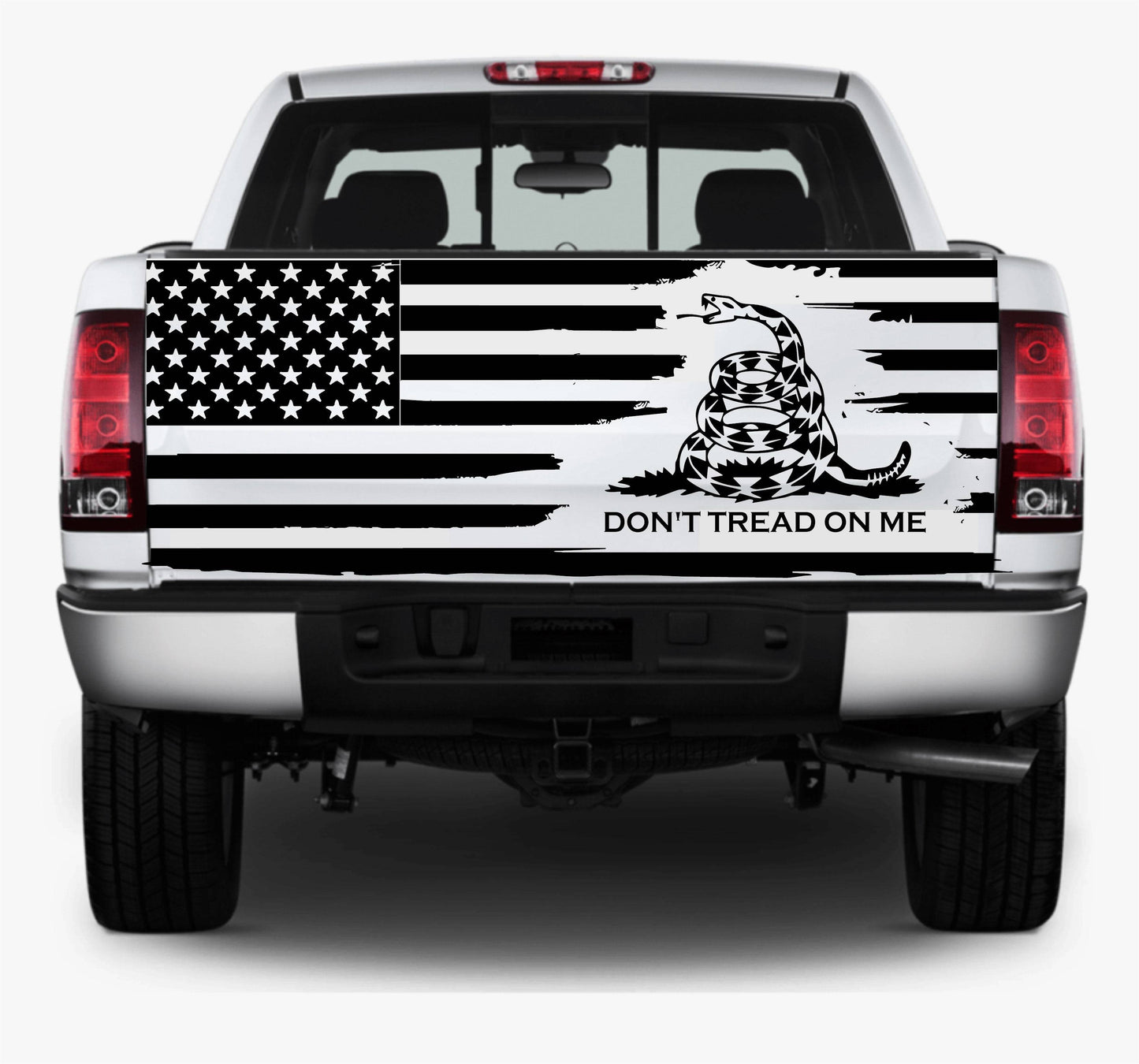 Distressed American Flag Decal Stickers "Don't Tread On Me" Patriotic Vinyl Decal for Any Trucks, SUV's, Vans, Tailgates, Bumpers...