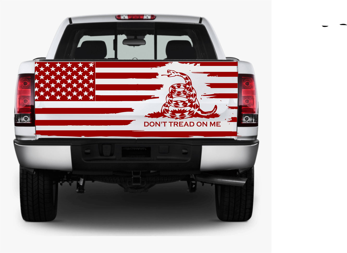 Distressed American Flag Decal Stickers "Don't Tread On Me" Patriotic Vinyl Decal for Any Trucks, SUV's, Vans, Tailgates, Bumpers...