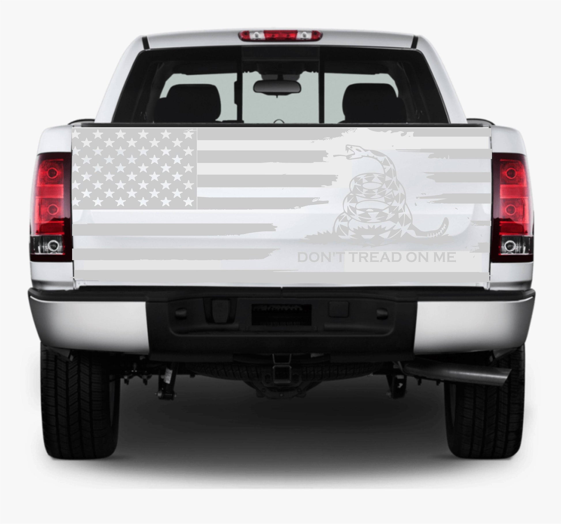 Distressed American Flag Decal Stickers "Don't Tread On Me" Patriotic Vinyl Decal for Any Trucks, SUV's, Vans, Tailgates, Bumpers...