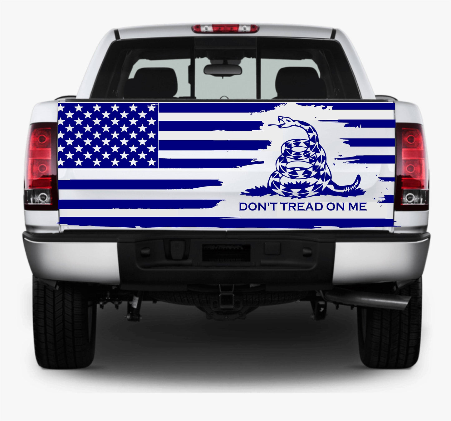 Distressed American Flag Decal Stickers "Don't Tread On Me" Patriotic Vinyl Decal for Any Trucks, SUV's, Vans, Tailgates, Bumpers...
