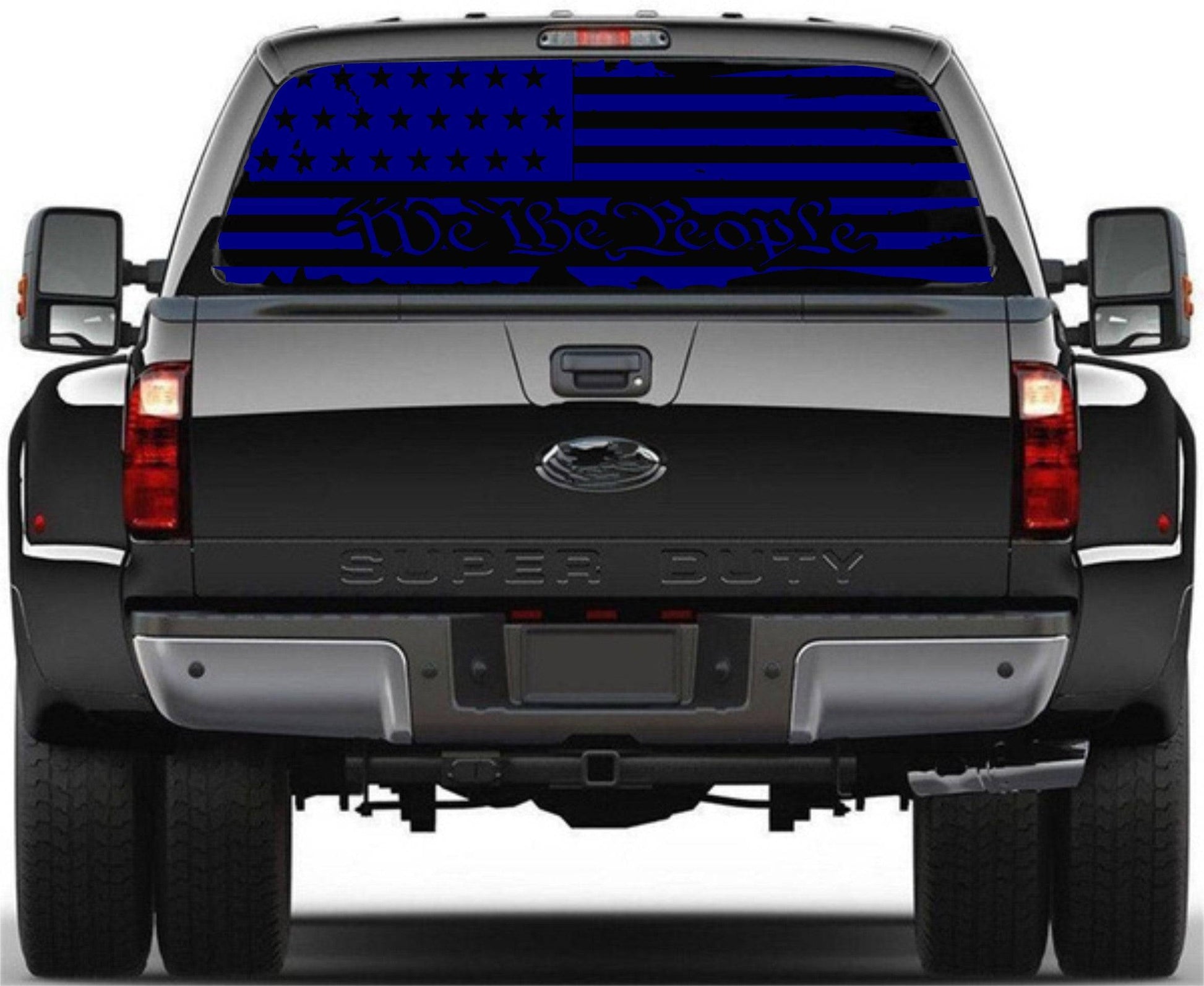"We The People" Distressed American Flag Decal Stickers Patriotic Vinyl Decal for Any Trucks, SUV's Rear Window