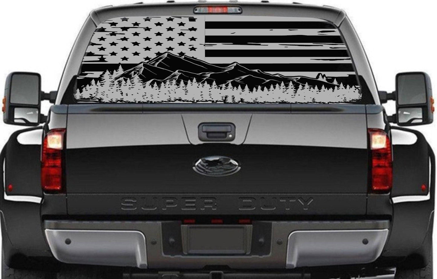 Distressed American Flag Decal Stickers Patriotic Vinyl Decal for Any Trucks, SUV's Rear Window