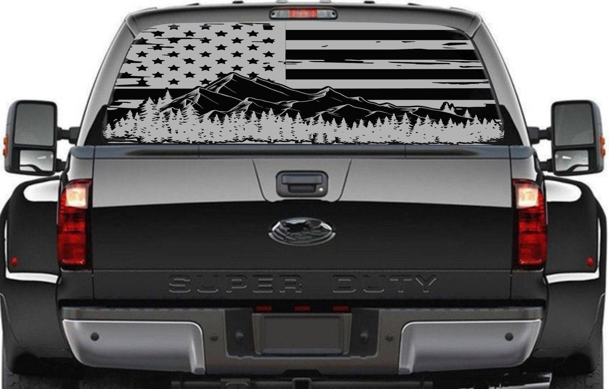 Distressed American Flag Decal Stickers Patriotic Vinyl Decal for Any Trucks, SUV's Rear Window