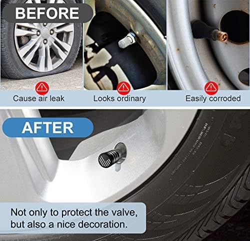 4pc. American Flag Tire Valve Stem Caps Car Tire Caps Corrosion Resistant Leak Proof Heavy Duty Anodized Alloy Universal for Car Bike Truck Motorcycle