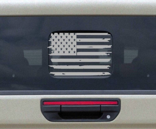 Jeep Gladiator Small Back Rear Window Decal Stickers Distressed American Flag Vinyl Decal