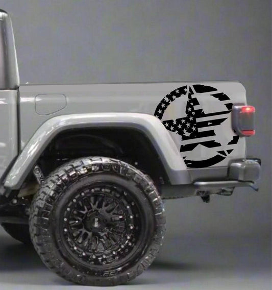 American Flag Military Star Decals for Jeep Gladiator Truck Bed 