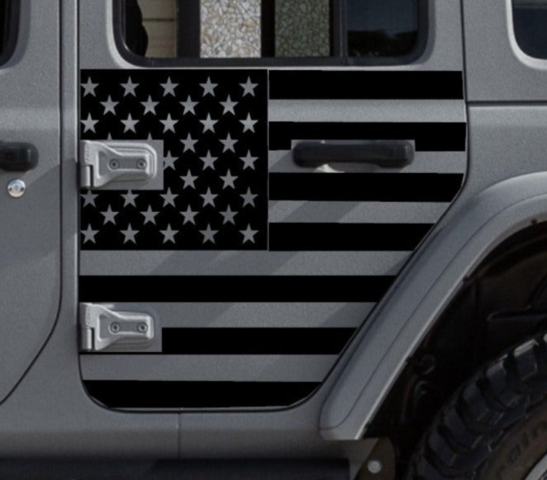 American Flag Decals for Jeep Wrangler JL, JK (4-Door) Doors