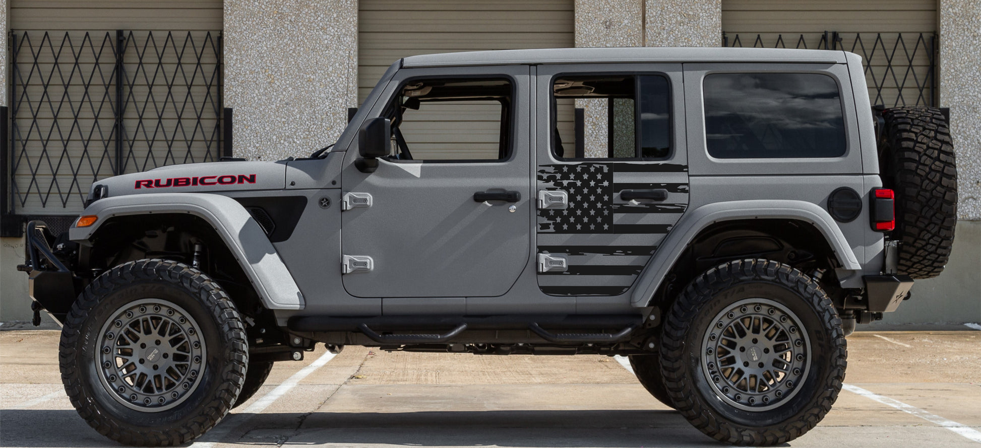 Distressed American Flag Decals for Jeep Wrangler JL, JK (4-Door) Doors