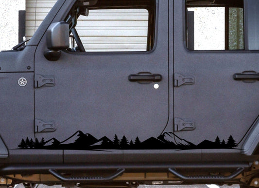 Mountain Silhouette Decals for Jeep Wrangler JL, JK (4-Door) Doors
