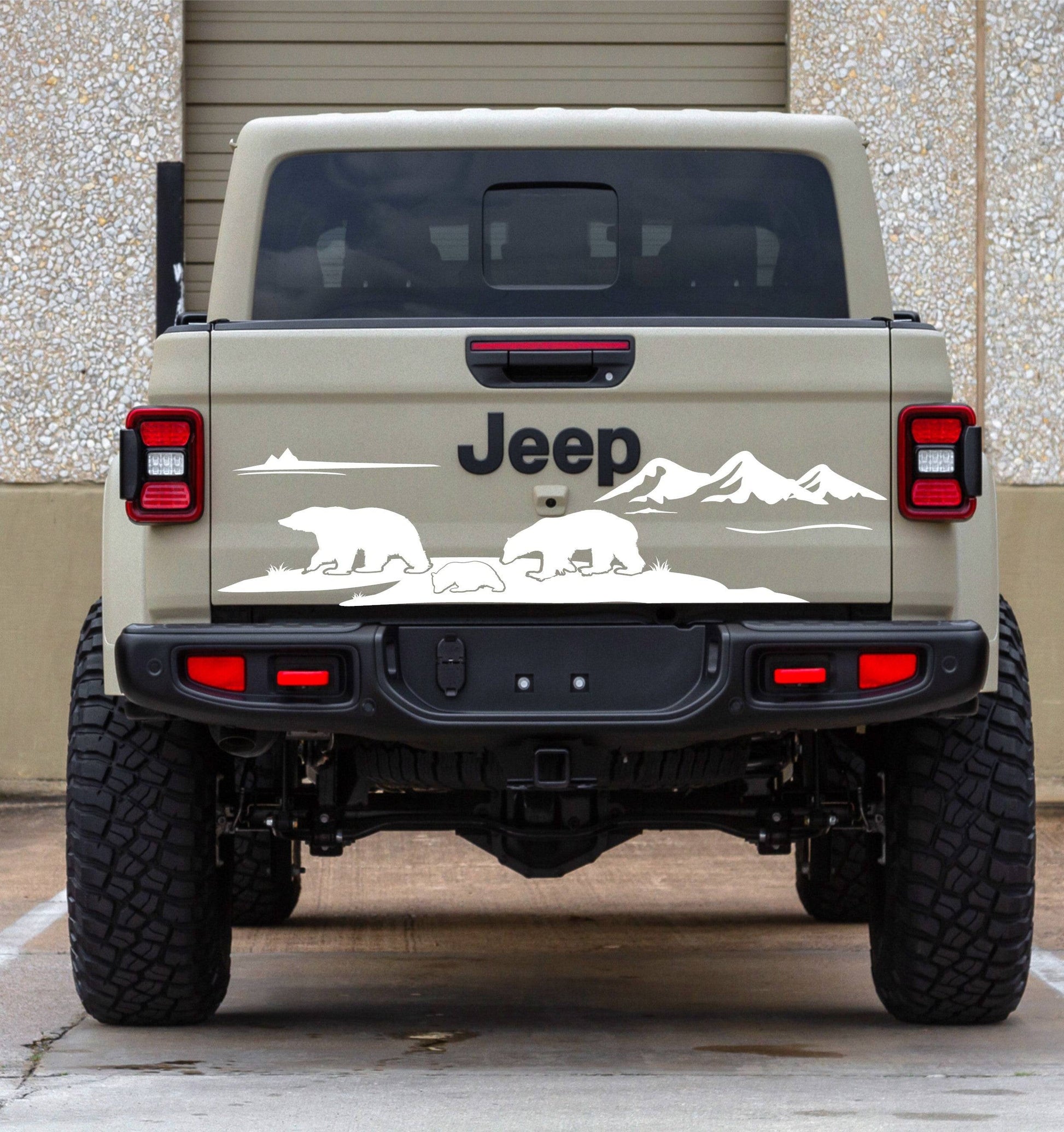Bears Mountain Silhouette Decal Sticker for Jeep Gladiator Truck Tailgate
