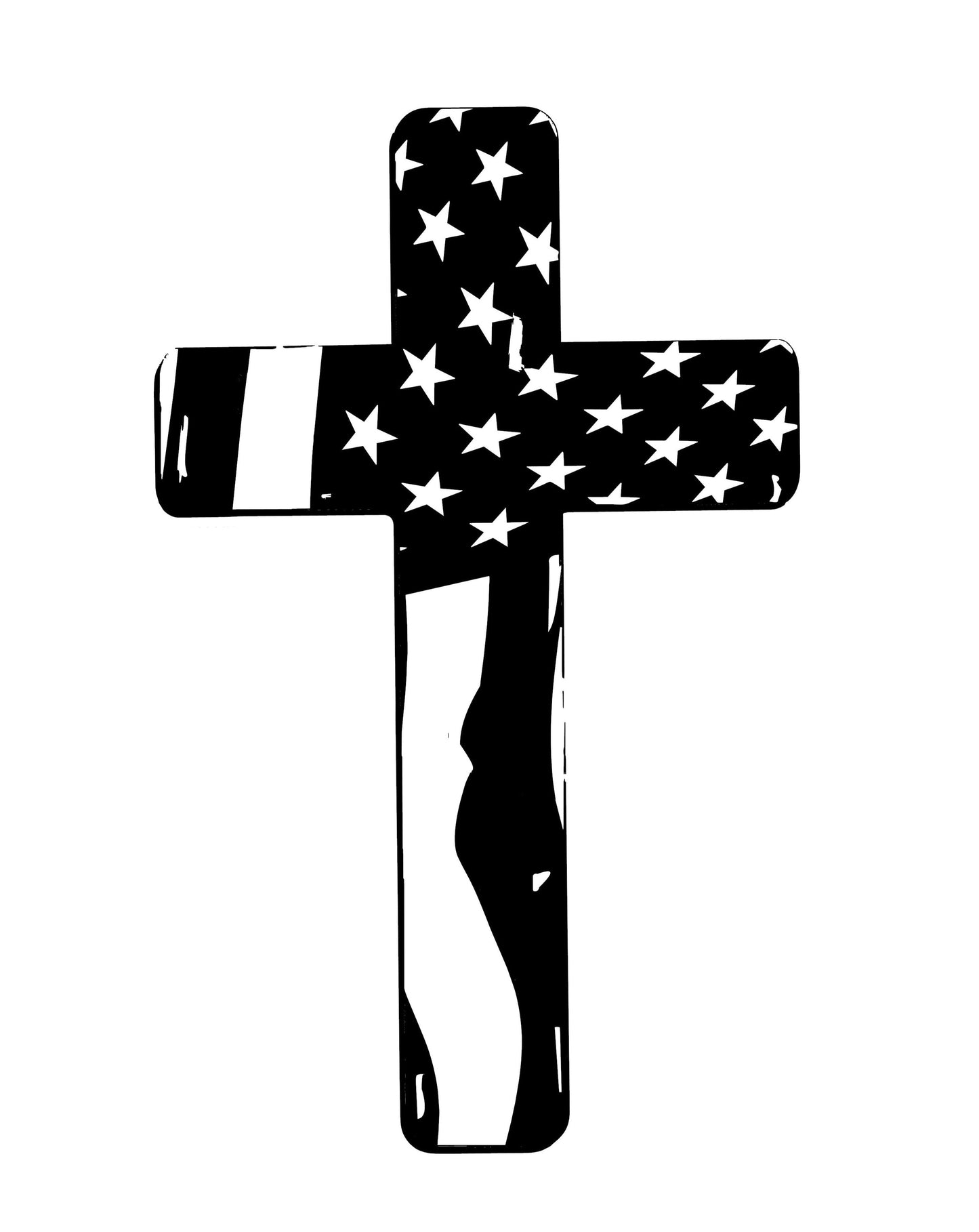 AMERICAN FLAG | CROSS VINYL DECAL FOR CARS, JEEPS, TRUCKS, VANS, ETC.. 