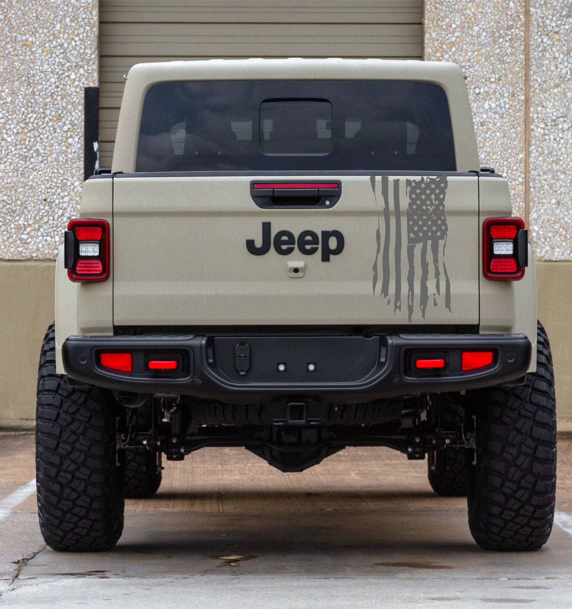 Distressed American Flag Vinyl Decal for Jeep Gladiator's Tailgate