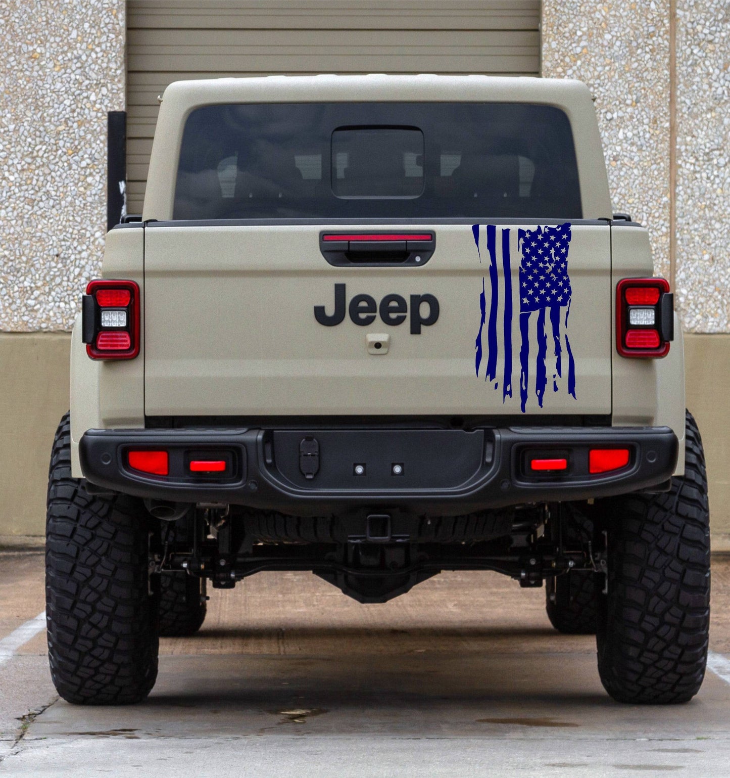Distressed American Flag Vinyl Decal for Jeep Gladiator's Tailgate