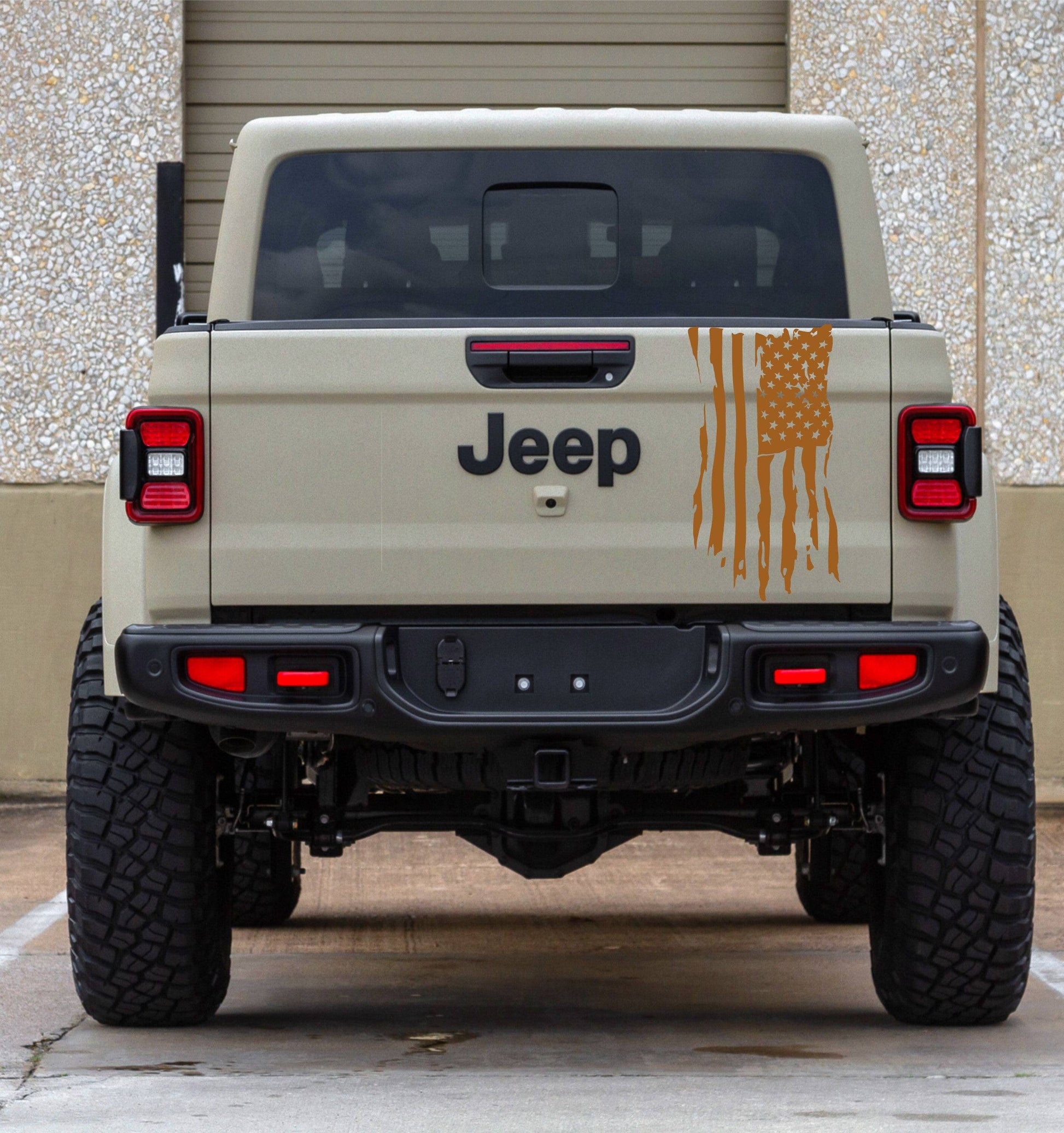 Distressed American Flag Vinyl Decal for Jeep Gladiator's Tailgate