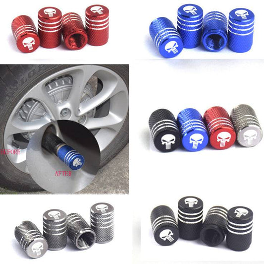 4pc. Tire Valve Stem Caps Car Tire Caps Corrosion Resistant Leak Proof Heavy Duty Anodized Alloy Universal for Car Bike Truck Motorcycle