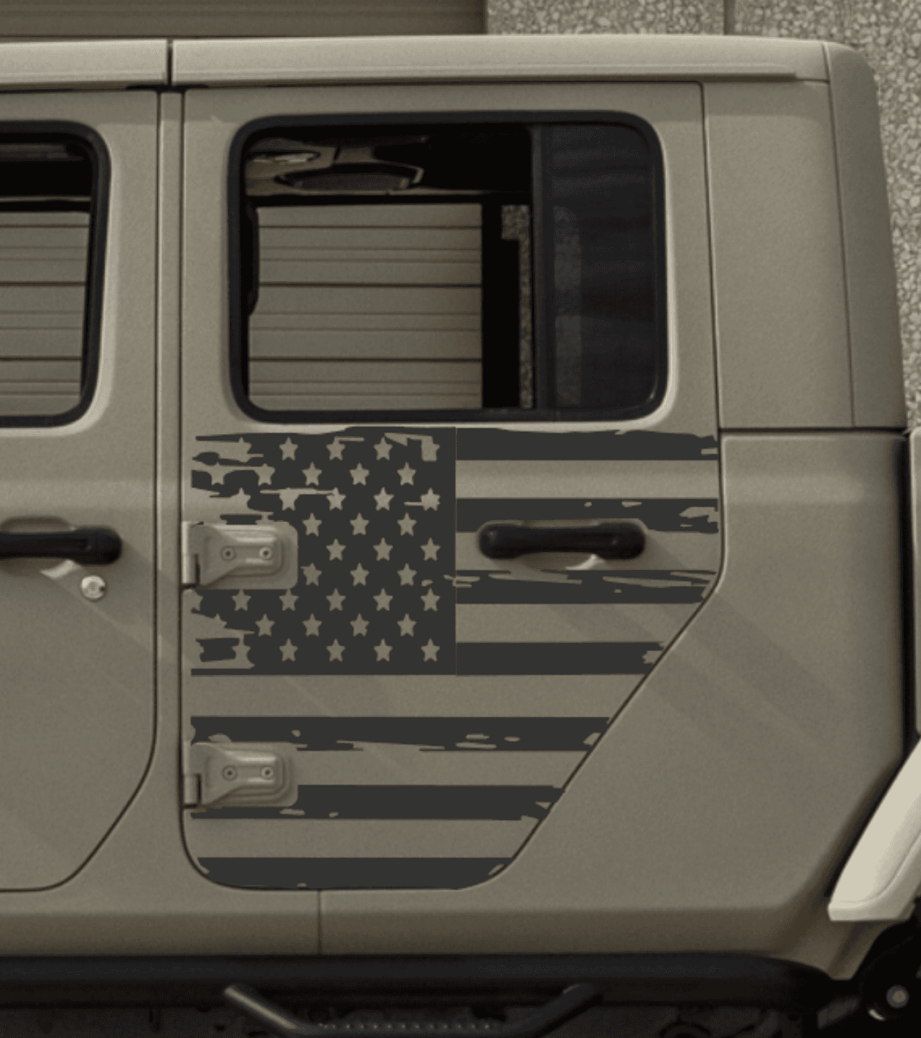 SET OF AMERICAN FLAG VINYL DECAL FOR JEEP GLADIATORS SIDE DOORS