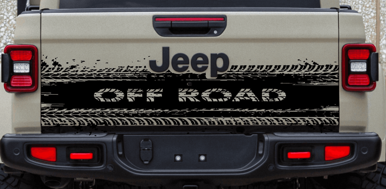 Off Road Mud Splash Tire Tracks Decals Stickers for Jeep Gladiator Truck's Tailgate