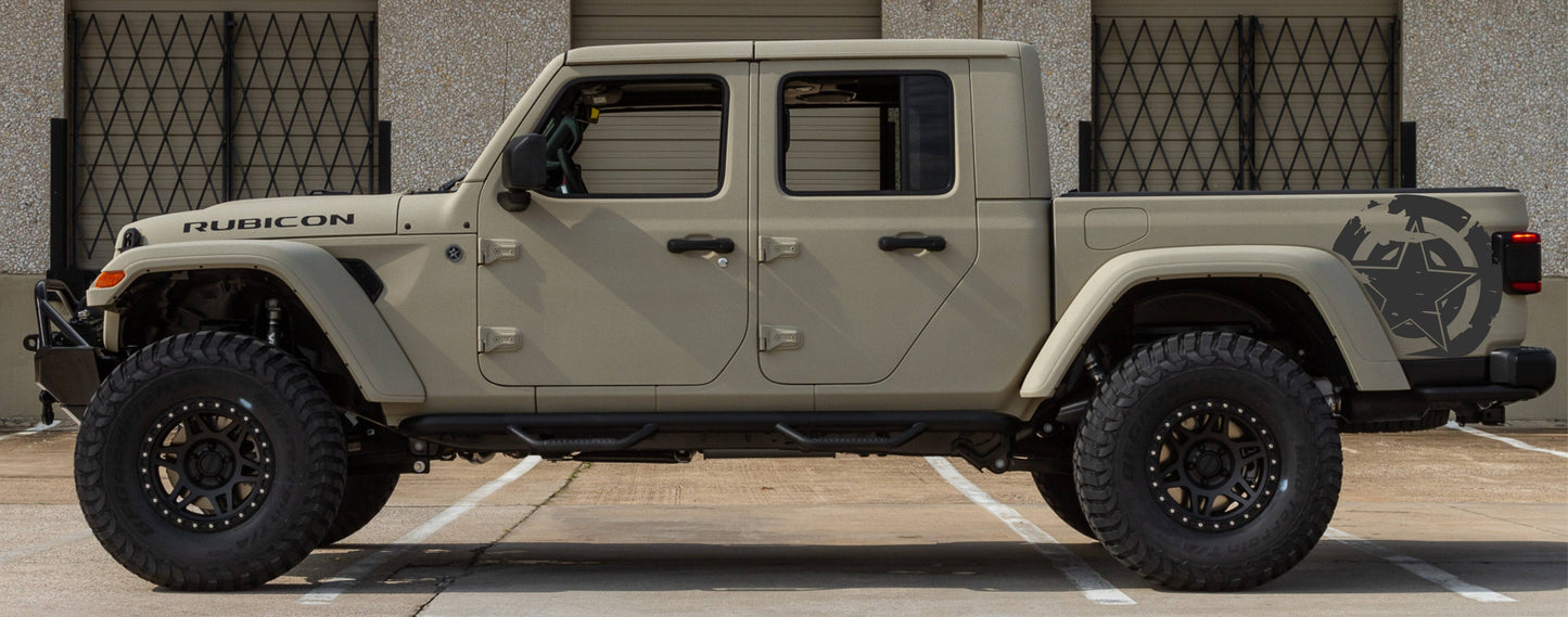 Jeep Gladiator Decals Military Star Stickers Patriotic (Side Bed Decals)