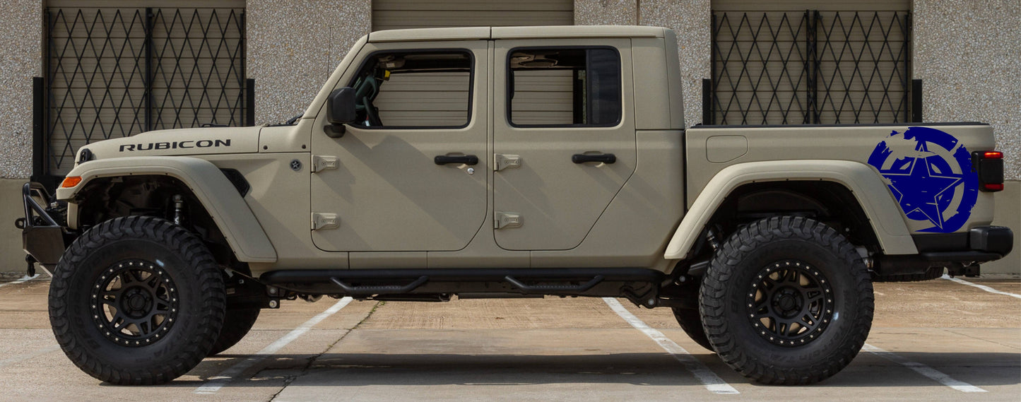 Jeep Gladiator Decals Military Star Stickers Patriotic (Side Bed Decals)