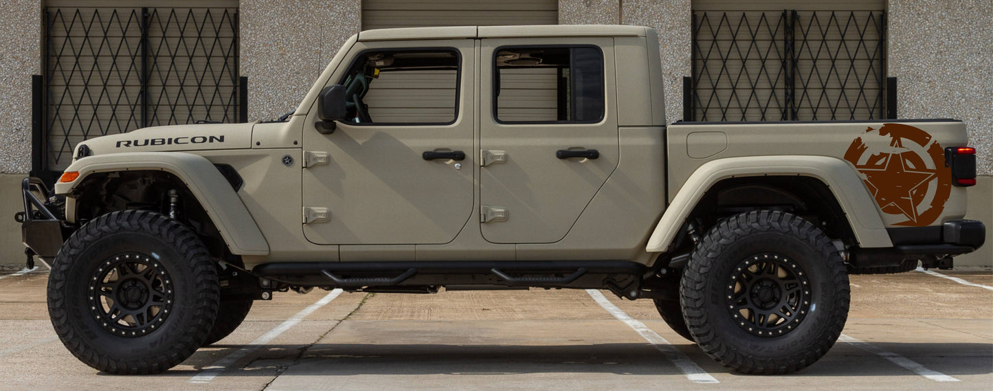 Jeep Gladiator Decals Military Star Stickers Patriotic (Side Bed Decals)