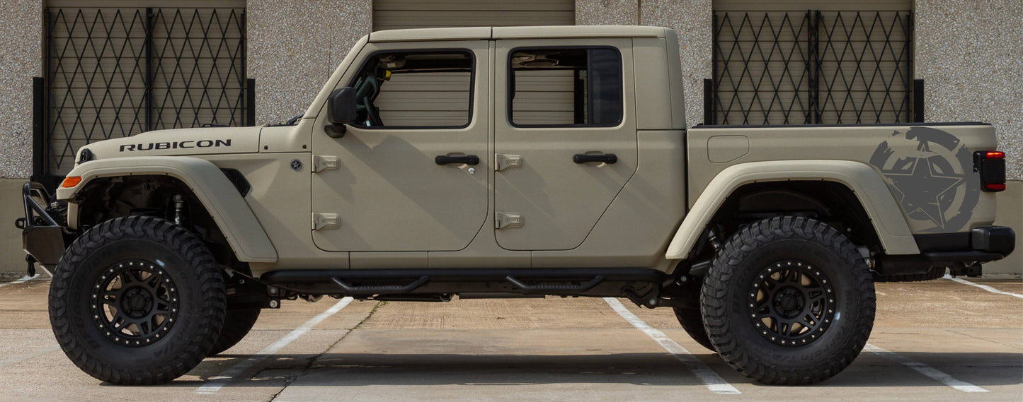 Jeep Gladiator Decals Military Star Stickers Patriotic (Side Bed Decals)