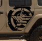 Set of Military Decal Star American Flag Decals Stickers Side Door Decals For Jeep Wrangler JL or JK 4-Door