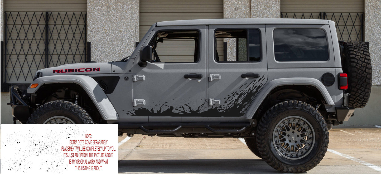 Set of Mud Splash Decals for Jeep Wrangler JL OR JK 4-DOOR