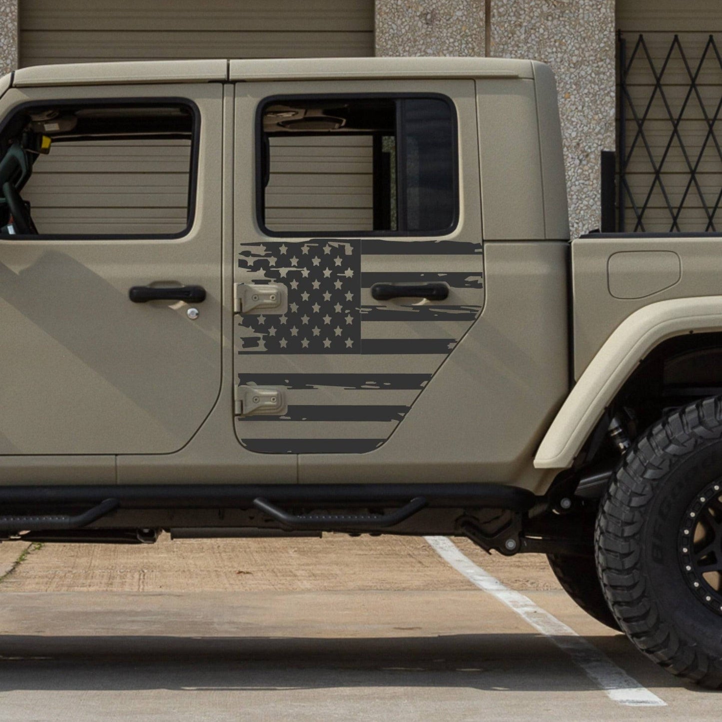 SET OF AMERICAN FLAG VINYL DECAL FOR JEEP GLADIATORS SIDE DOORS