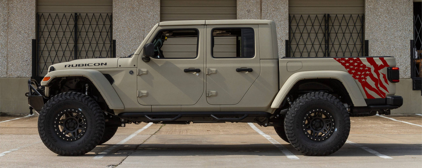 Jeep Gladiator Decal Gladiator Truck Bed Distressed American Flag Decal Stickers