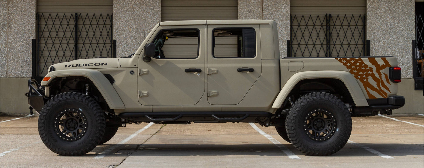 Jeep Gladiator Decal Gladiator Truck Bed Distressed American Flag Decal Stickers