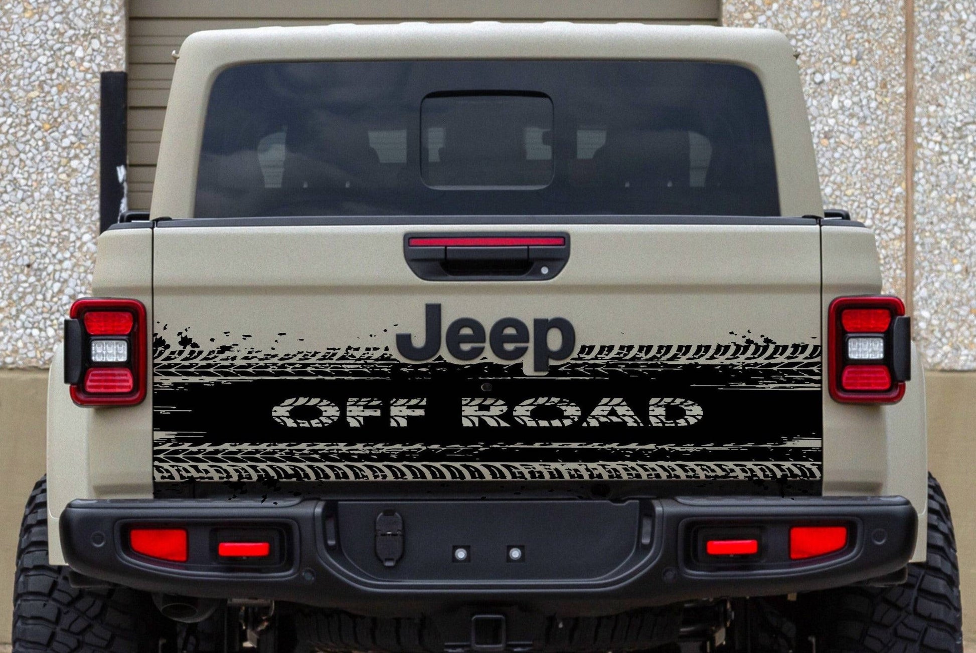jeep gladiator tailgate vinyl decal car stickers mud tire tracks