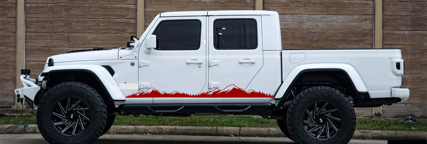 jeep wrangler jk jl gladiator mountain silhouette decals stickers