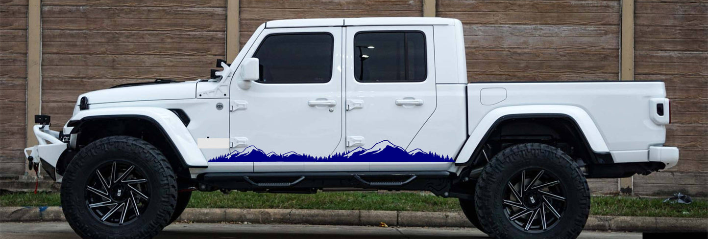 jeep wrangler jk jl gladiator mountain silhouette decals stickers