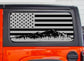 Set of American Flag Mountain Silhouette Decal Stickers for Jeep Wrangler JL 2-Door Rear Side Windows