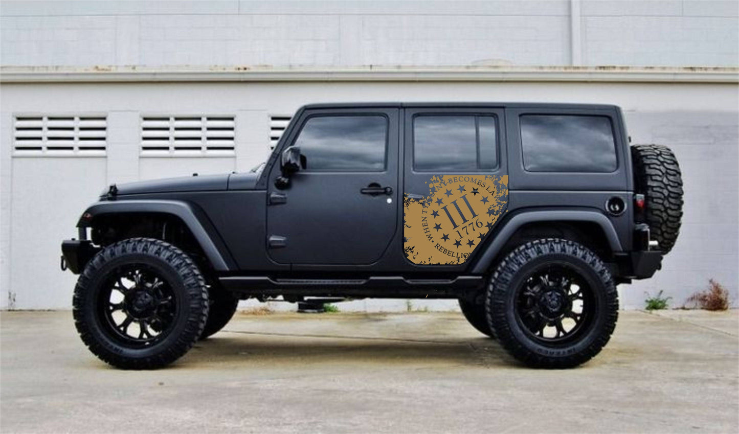 When Tyranny Becomes Law Rebellion Becomes Duty Patriot Party of the United States Lion Party 1776 Decal Stickers Patriotic Decals For Jeep Wrangler JK 4-Door 2006-2017 Doors