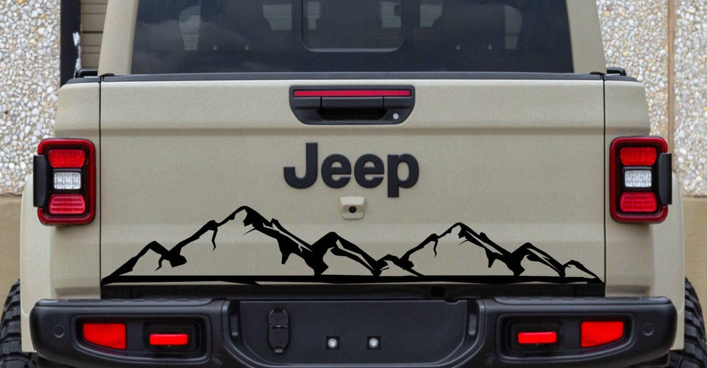 Mountain Silhouette Decal Stickers for Jeep Gladiator's Tailgate