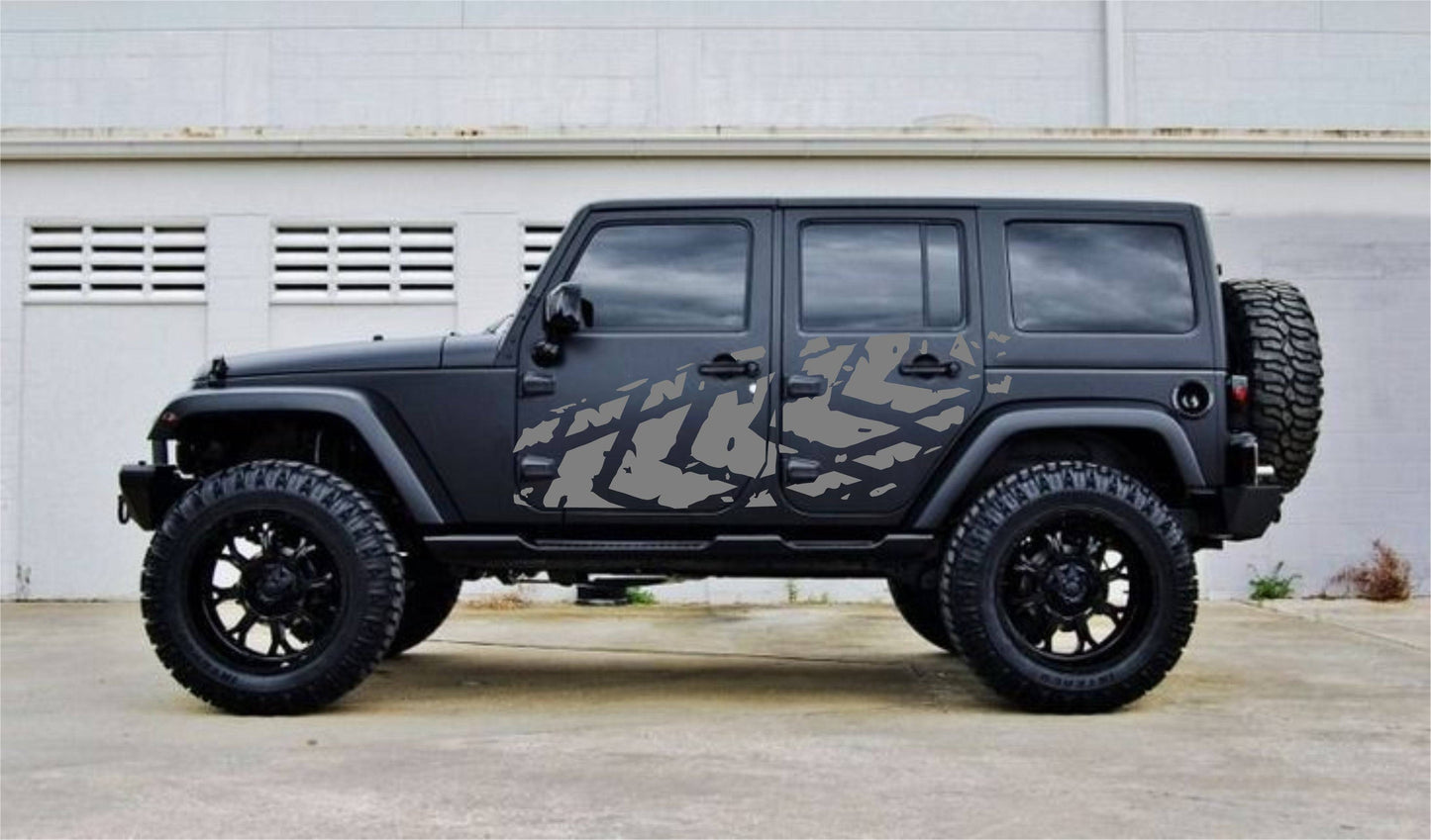 SET OF TIRE TRACKS VINYL DECAL FOR JEEP WRANGLER 4-DOOR JK 2007-2017