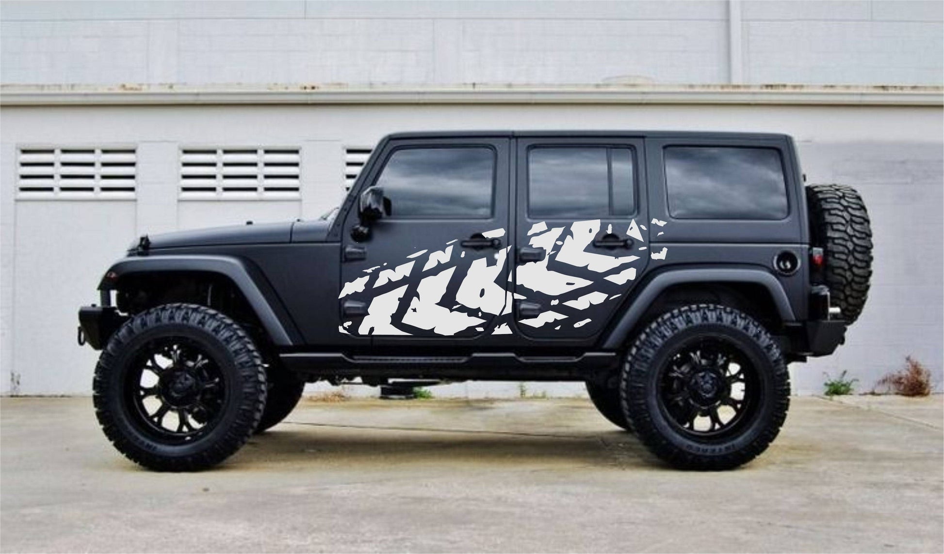 SET OF TIRE TRACKS VINYL DECAL FOR JEEP WRANGLER 4-DOOR JK 2007-2017